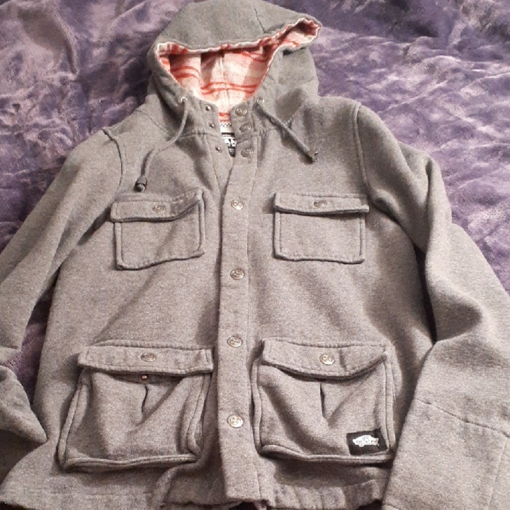 Vans Gray Lightweight Shirt Jacket with Classic Design W SMALL